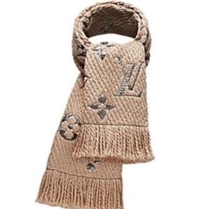 New Authentic scarf Louis Vuitton logomania beige M75834